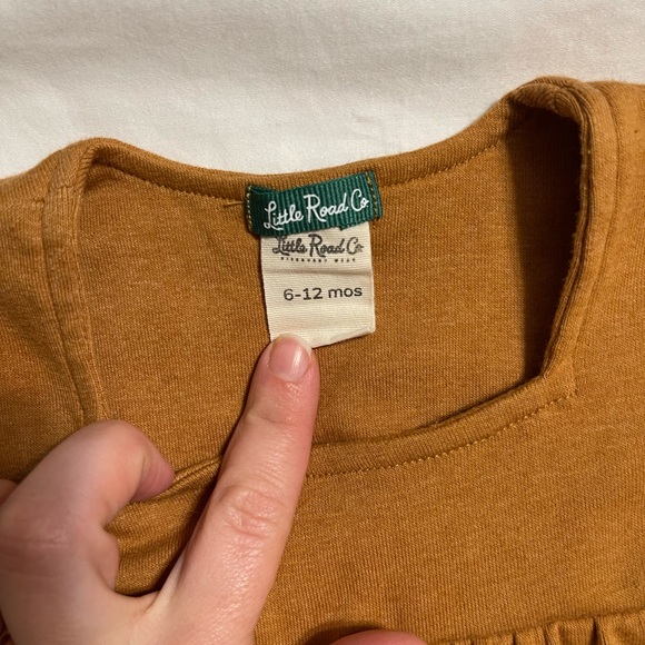 Little Road Co 6-12 Months Camel Color Peasant Top - Picture 2 of 3